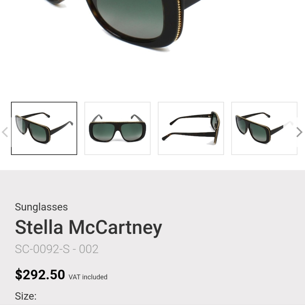 NWT Stella McCarthy Black Chrome Mirror Sunglasses Glasses - Picture 6 of 8